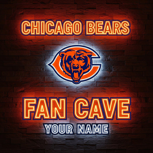 LIMITED EDITION - NEW CUSTOMIZED NFL26 CCB CHICAGO BEARS LED LIGHT WALL DECOR