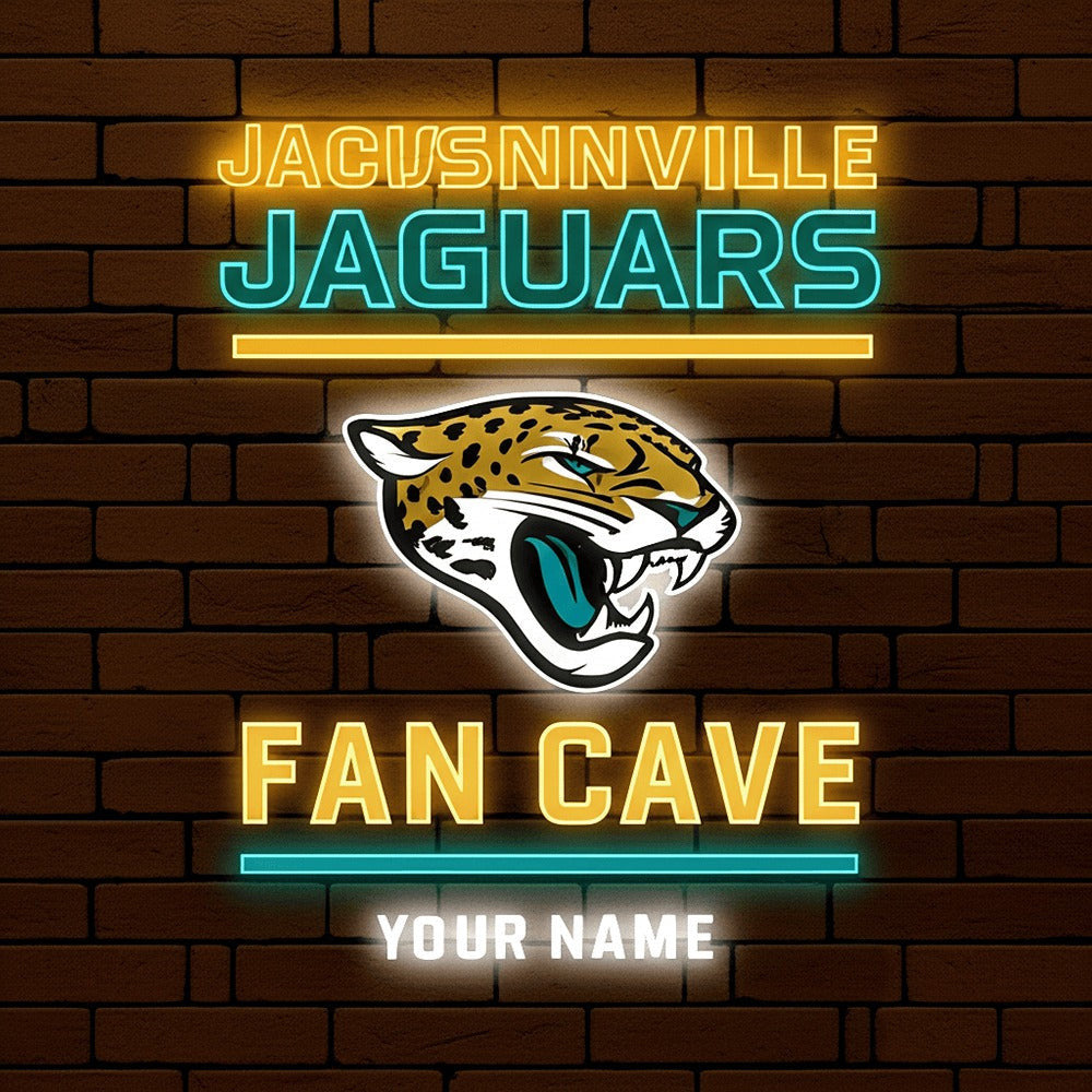 LIMITED EDITION - NEW CUSTOMIZED NFL30 JSJ JACKSONVILLE JAGUARS LED LIGHT WALL DECOR