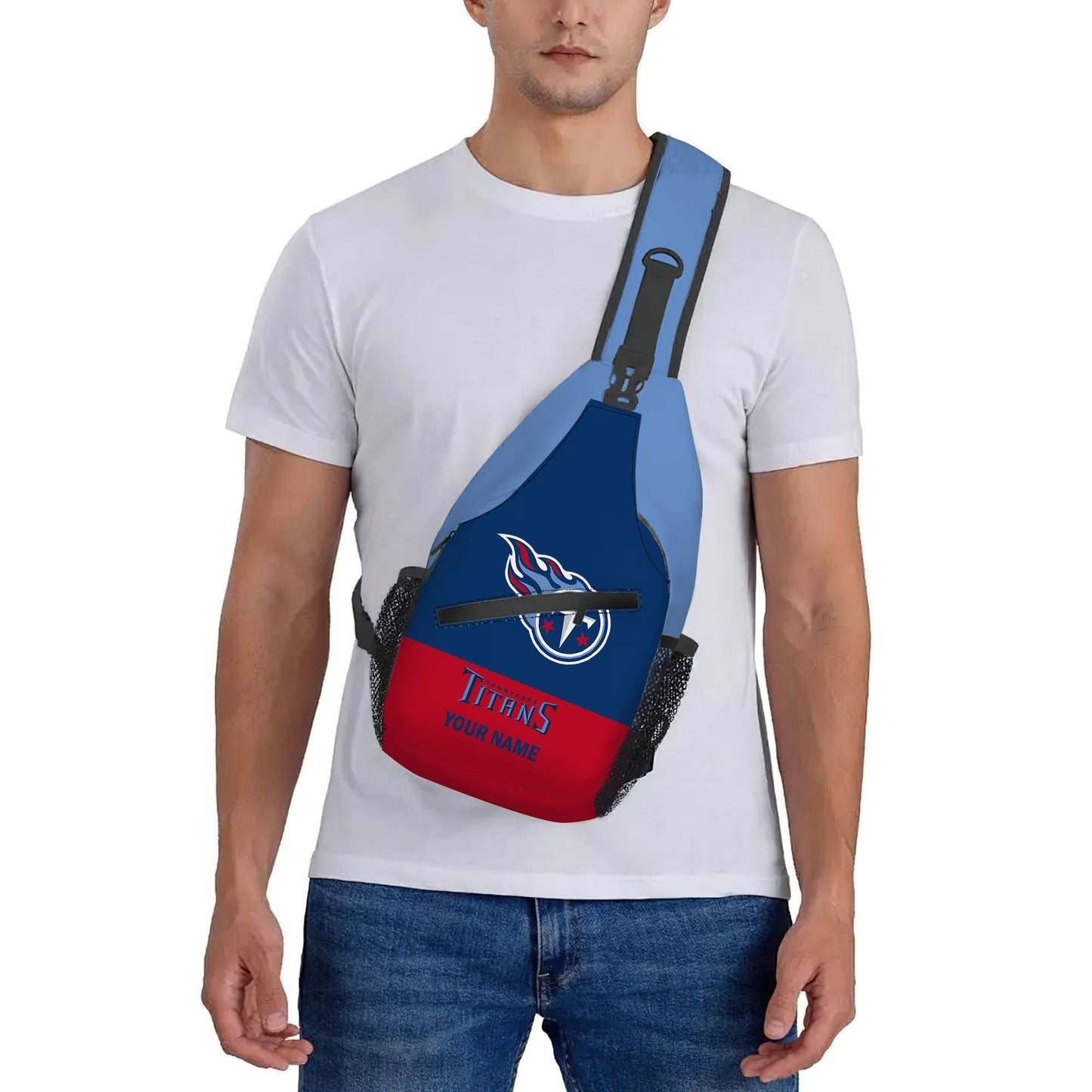 LIMITED EDITION - NEW CUSTOMIZED NFL31 TST TENNESSEE TITANS SLING BAG
