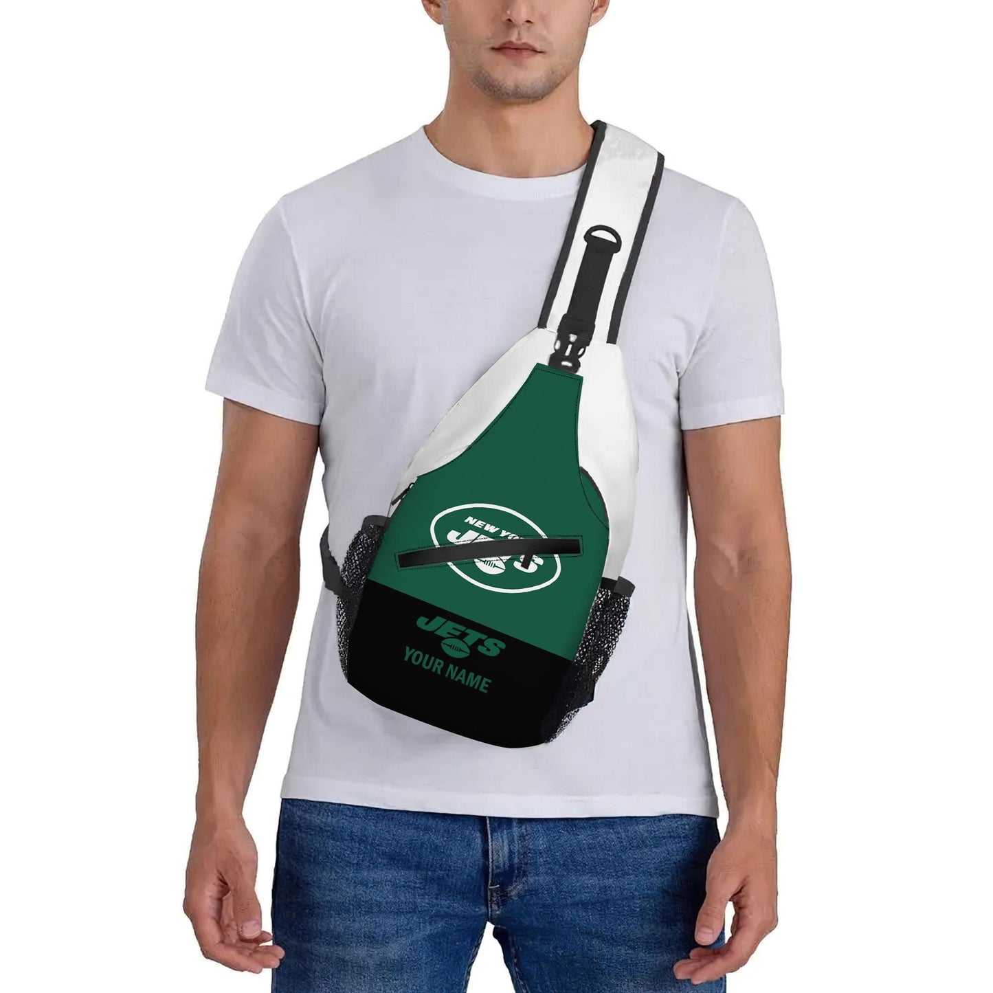 LIMITED EDITION - NEW CUSTOMIZED NFL25 NYJ NEW YORK JETS SLING BAG