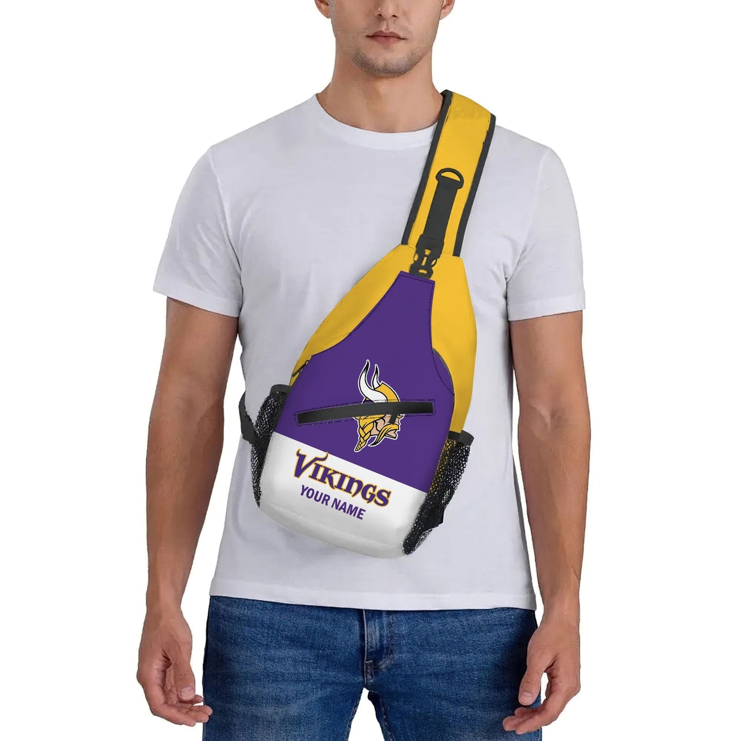LIMITED EDITION - NEW CUSTOMIZED NFL05 MVK MINNESOTA VIKINGS SLING BAG