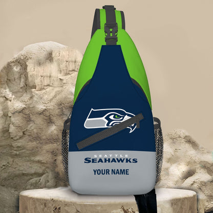 LIMITED EDITION - NEW CUSTOMIZED NFL06 SSH SEATTLE SEAHAWKS SLING BAG