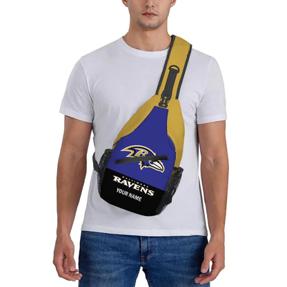 LIMITED EDITION - NEW CUSTOMIZED NFL28 BTR BALTIMORE RAVENS SLING BAG