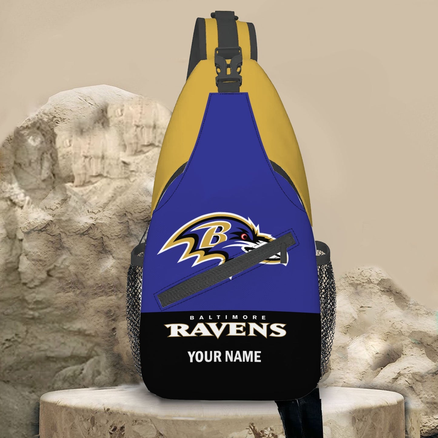 LIMITED EDITION - NEW CUSTOMIZED NFL28 BTR BALTIMORE RAVENS SLING BAG