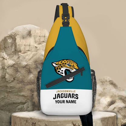 LIMITED EDITION - NEW CUSTOMIZED NFL30 JSJ JACKSONVILLE JAGUARS SLING BAG