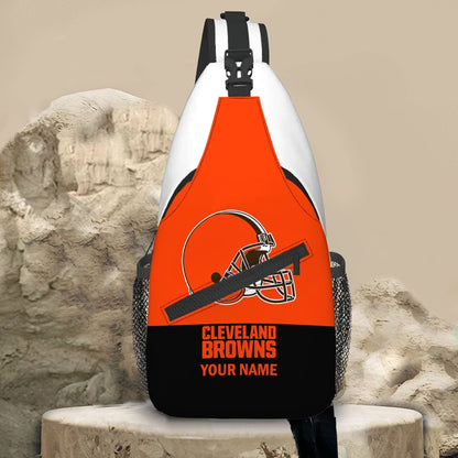 LIMITED EDITION - NEW CUSTOMIZED NFL29 CLB CLEVELAND BROWNS SLING BAG