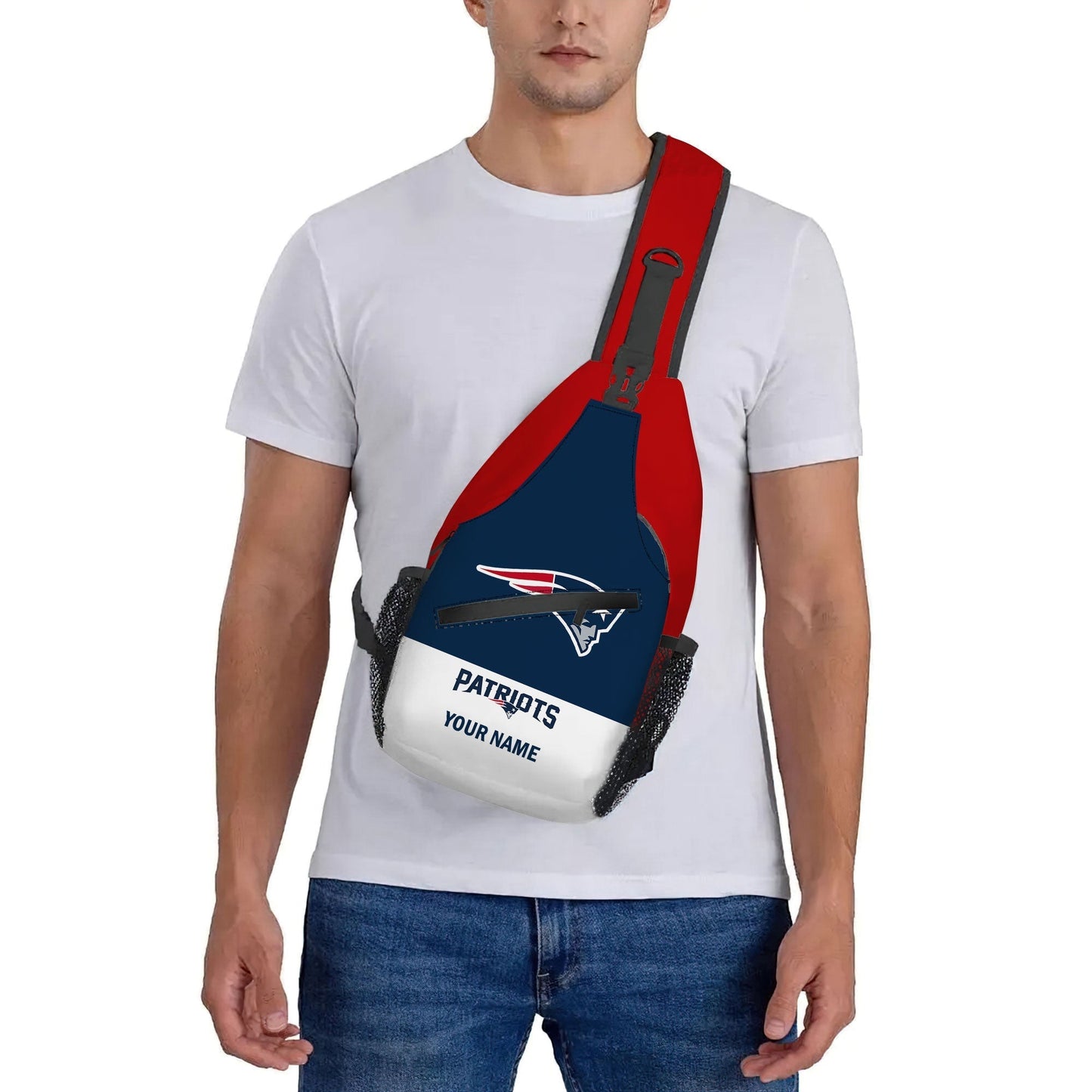 LIMITED EDITION - NEW CUSTOMIZED NFL27 NEP NEW ENGLAND PATRIOTS SLING BAG