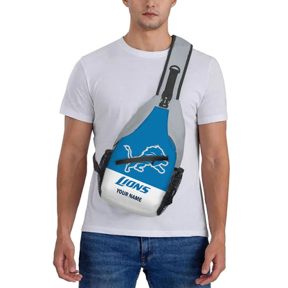 LIMITED EDITION - NEW CUSTOMIZED NFL04 DTL DETROIT LIONS SLING BAG