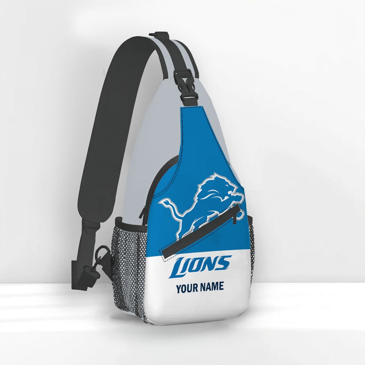 LIMITED EDITION - NEW CUSTOMIZED NFL04 DTL DETROIT LIONS SLING BAG