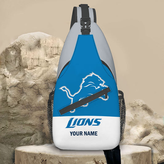 LIMITED EDITION - NEW CUSTOMIZED NFL04 DTL DETROIT LIONS SLING BAG