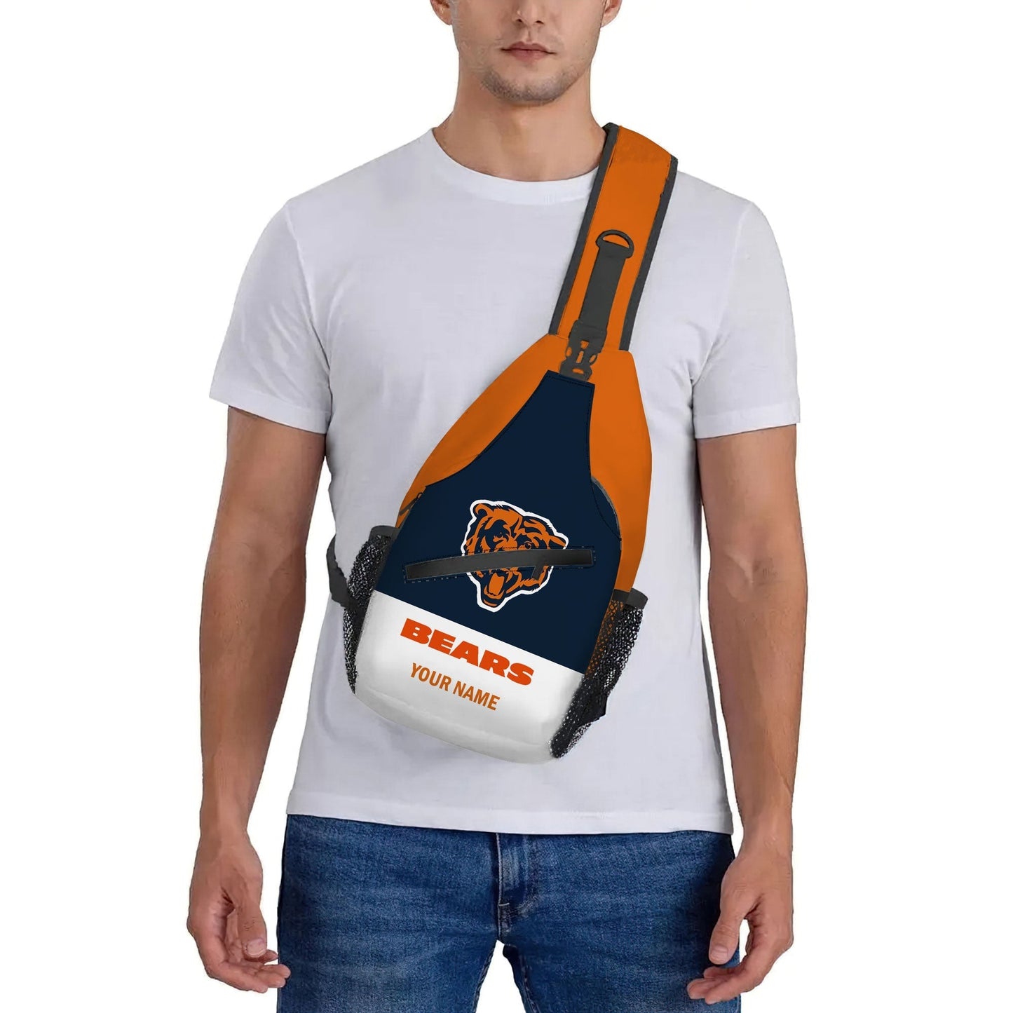 LIMITED EDITION - NEW CUSTOMIZED NFL26 CCB CHICAGO BEARS SLING BAG
