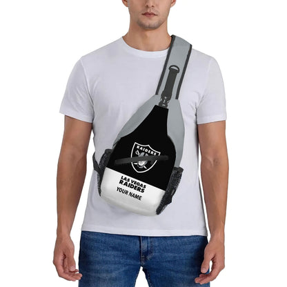 LIMITED EDITION - NEW CUSTOMIZED NFL07 LVR LAS VEGAS RAIDERS SLING BAG
