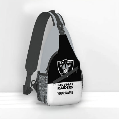 LIMITED EDITION - NEW CUSTOMIZED NFL07 LVR LAS VEGAS RAIDERS SLING BAG