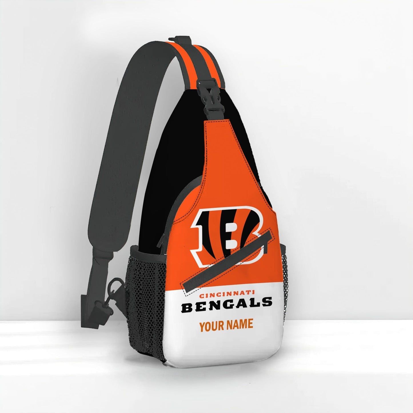 LIMITED EDITION - NEW CUSTOMIZED NFL16 CCB CINCINNATI BENGALS SLING BAG