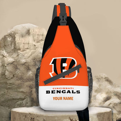 LIMITED EDITION - NEW CUSTOMIZED NFL16 CCB CINCINNATI BENGALS SLING BAG