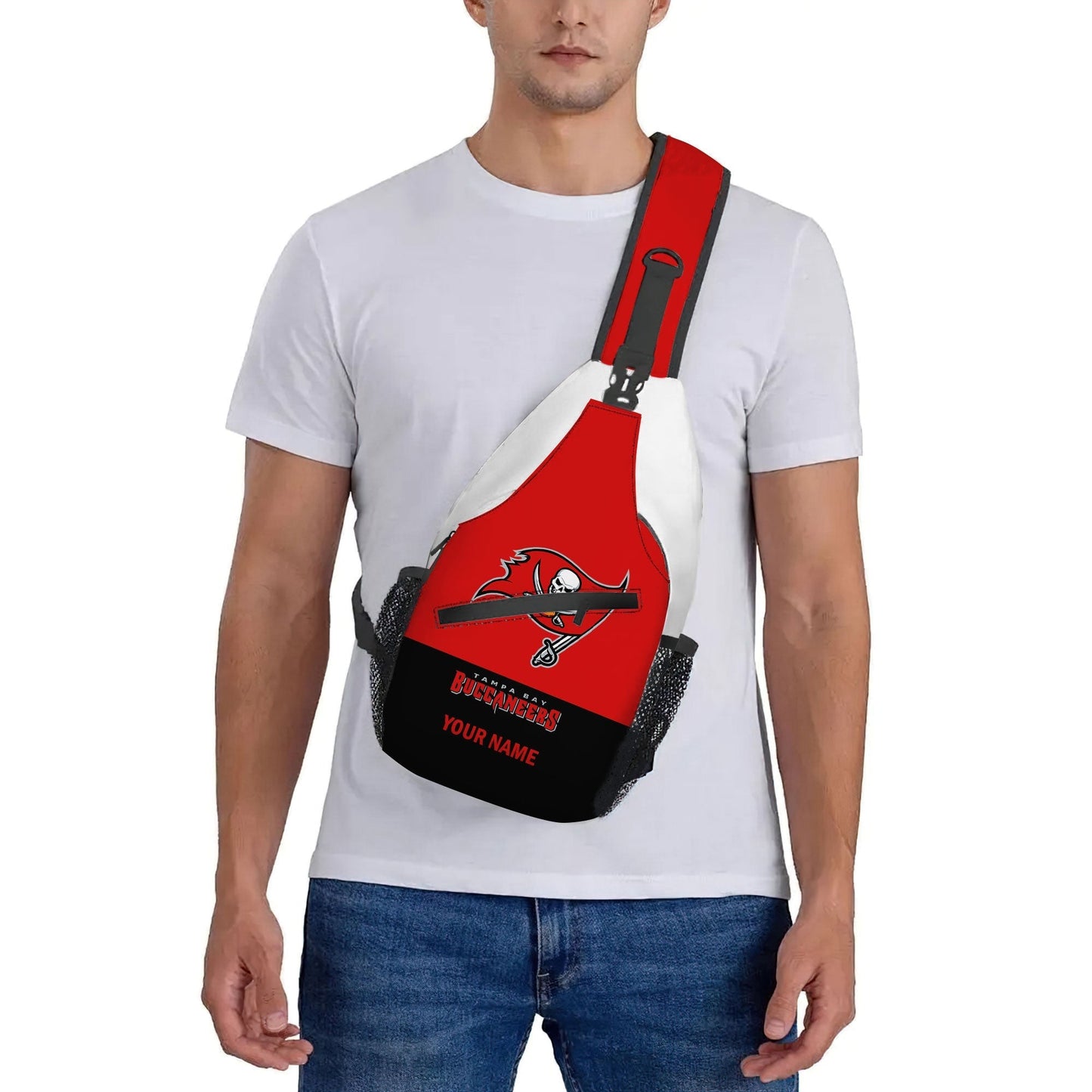 LIMITED EDITION - NEW CUSTOMIZED NFL10 TBB TAMPA BAY BUCCANEERS SLING BAG