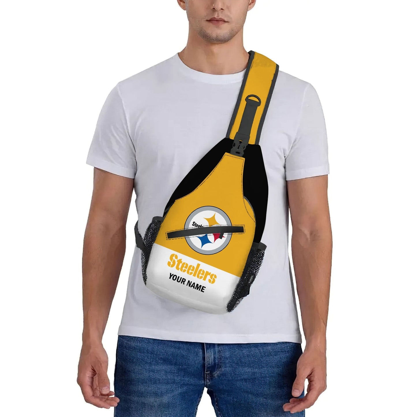 LIMITED EDITION - NEW CUSTOMIZED NFL14 PSB PITTSBURGH STEELERS SLING BAG
