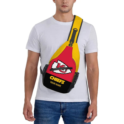 LIMITED EDITION - NEW CUSTOMIZED NFL01 KCC KANSAS CITY CHIEFS SLING BAG