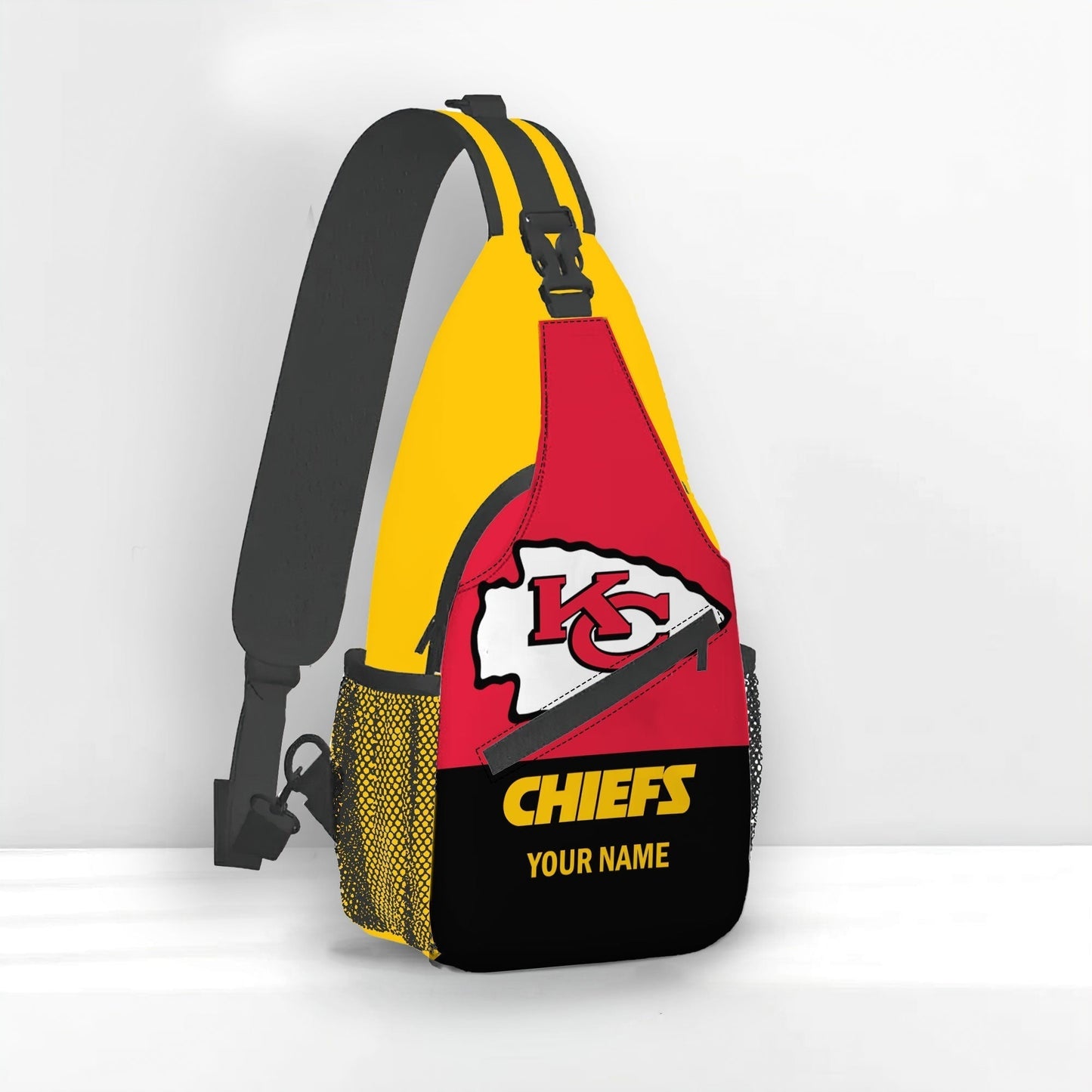 LIMITED EDITION - NEW CUSTOMIZED NFL01 KCC KANSAS CITY CHIEFS SLING BAG