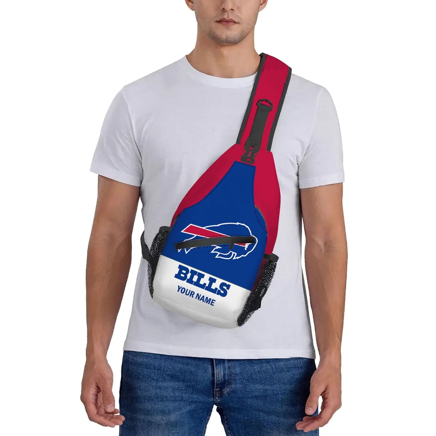 LIMITED EDITION - NEW CUSTOMIZED NFL03 BFB BUFFALO BILLS SLING BAG
