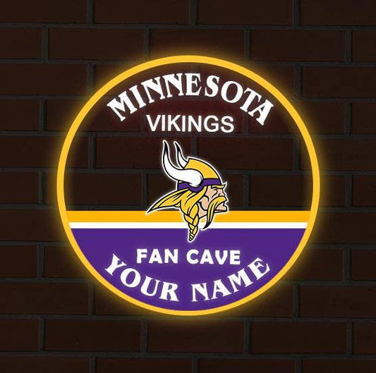 LIMITED EDITION - NEW CUSTOMIZED NFL05 MVK MINNESOTA VIKINGS LED LIGHT WALL DECOR