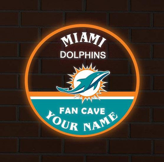 LIMITED EDITION - NEW CUSTOMIZED NFL19 MDP MIAMI DOLPHINS LED LIGHT WALL DECOR