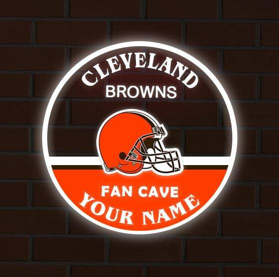 LIMITED EDITION - NEW CUSTOMIZED NFL29 CLB CLEVELAND BROWNS LED LIGHT WALL DECOR