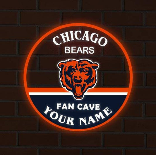 LIMITED EDITION - NEW CUSTOMIZED NFL26 CCB CHICAGO BEARS LED LIGHT WALL DECOR