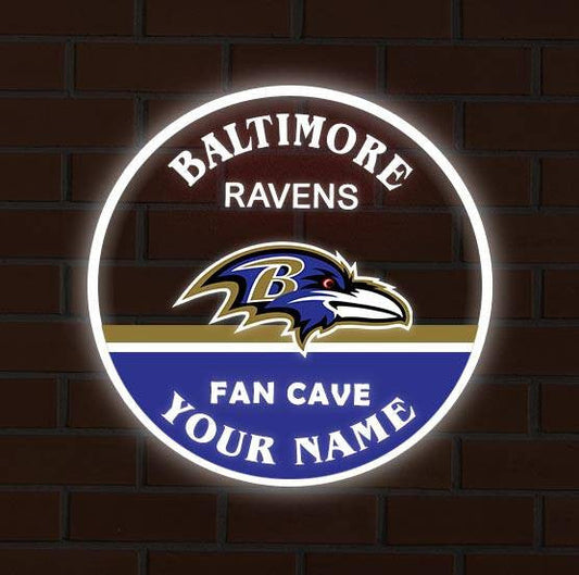 LIMITED EDITION - NEW CUSTOMIZED NFL28 BTR BALTIMORE RAVENS LED LIGHT WALL DECOR