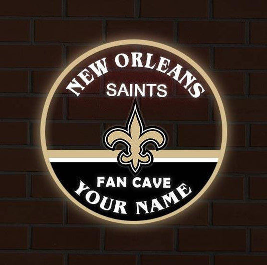 LIMITED EDITION - NEW CUSTOMIZED NFL24 NOS NEW ORLEANS SAINTS LED LIGHT WALL DECOR