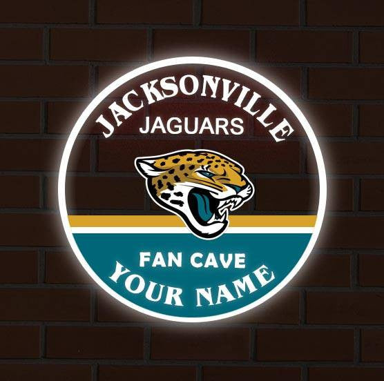 LIMITED EDITION - NEW CUSTOMIZED NFL30 JSJ JACKSONVILLE JAGUARS LED LIGHT WALL DECOR