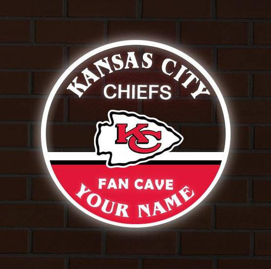 LIMITED EDITION - NEW CUSTOMIZED NFL01 KCC KANSAS CITY CHIEFS LED LIGHT WALL DECOR