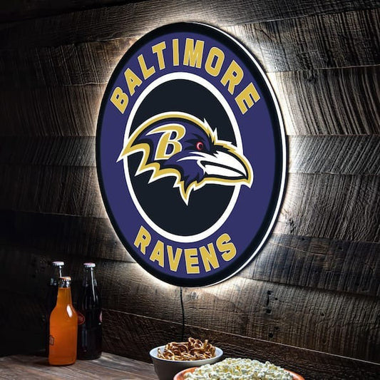 LIMITED EDITION - NEW PREMIUM NFL28 BTR BALTIMORE RAVENS LED LIGHT WALL DECOR