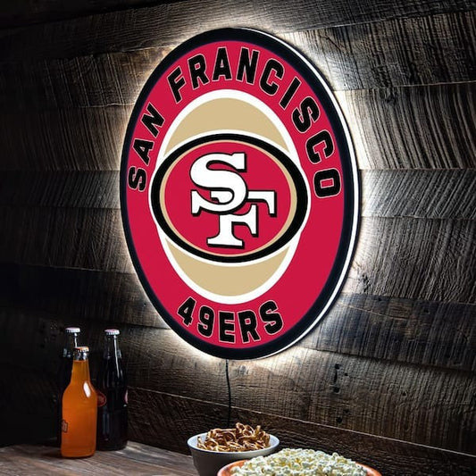 LIMITED EDITION - NEW PREMIUM NFL11 SF49 SAN FRANCISCO 49ERS LED LIGHT WALL DECOR