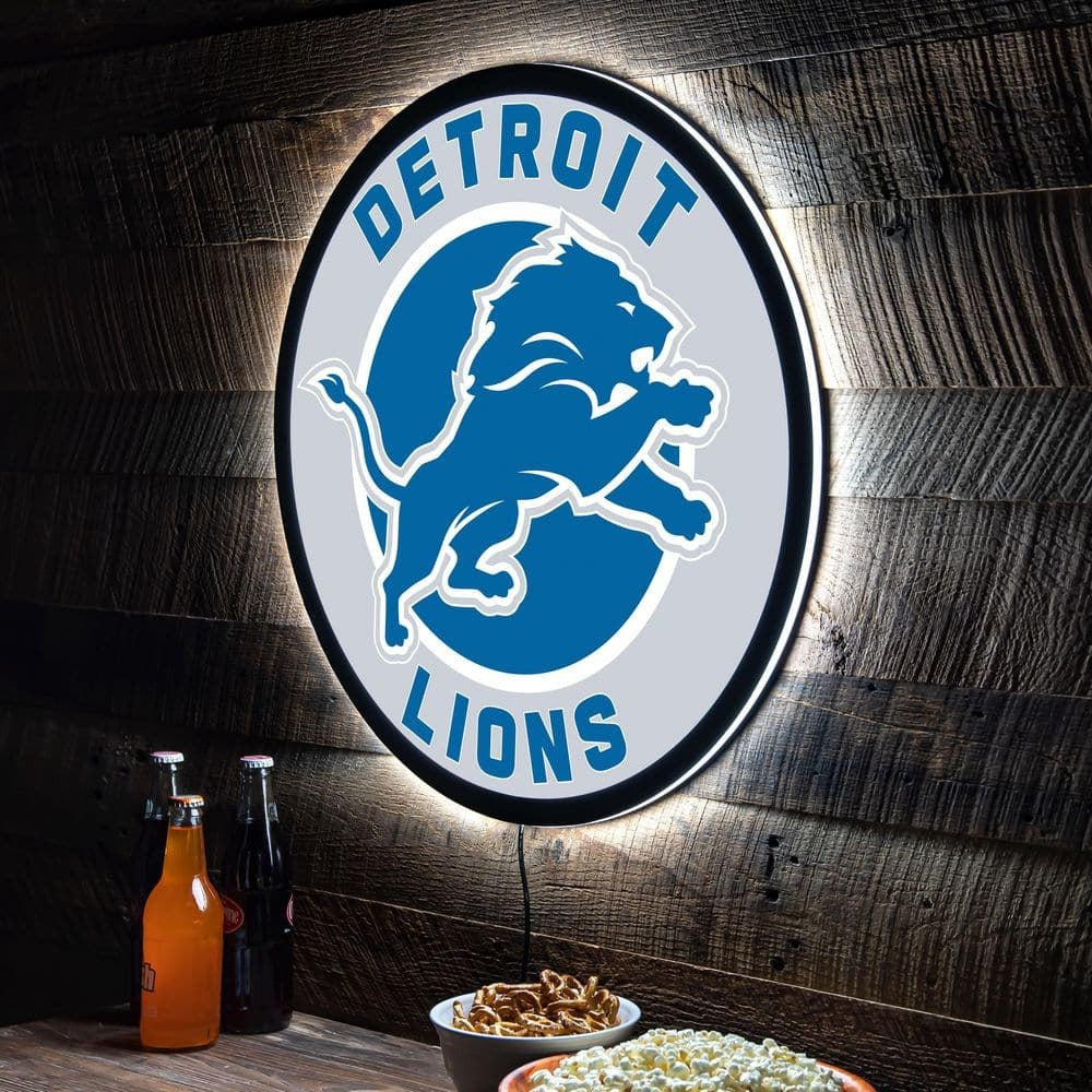 LIMITED EDITION - NEW PREMIUM NFL04 DTL DETROIT LIONS LED LIGHT WALL DECOR