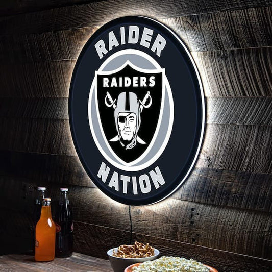 LIMITED EDITION - NEW PREMIUM NFL07 LVR LAS VEGAS RAIDERS LED LIGHT WALL DECOR