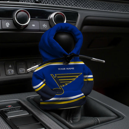 LIMITED EDITION - NEW CUSTOMIZED NHL14 SLB ST. LOUIS BLUES AUTOMOTIVE HOODIE SHIFT KNOB COVER