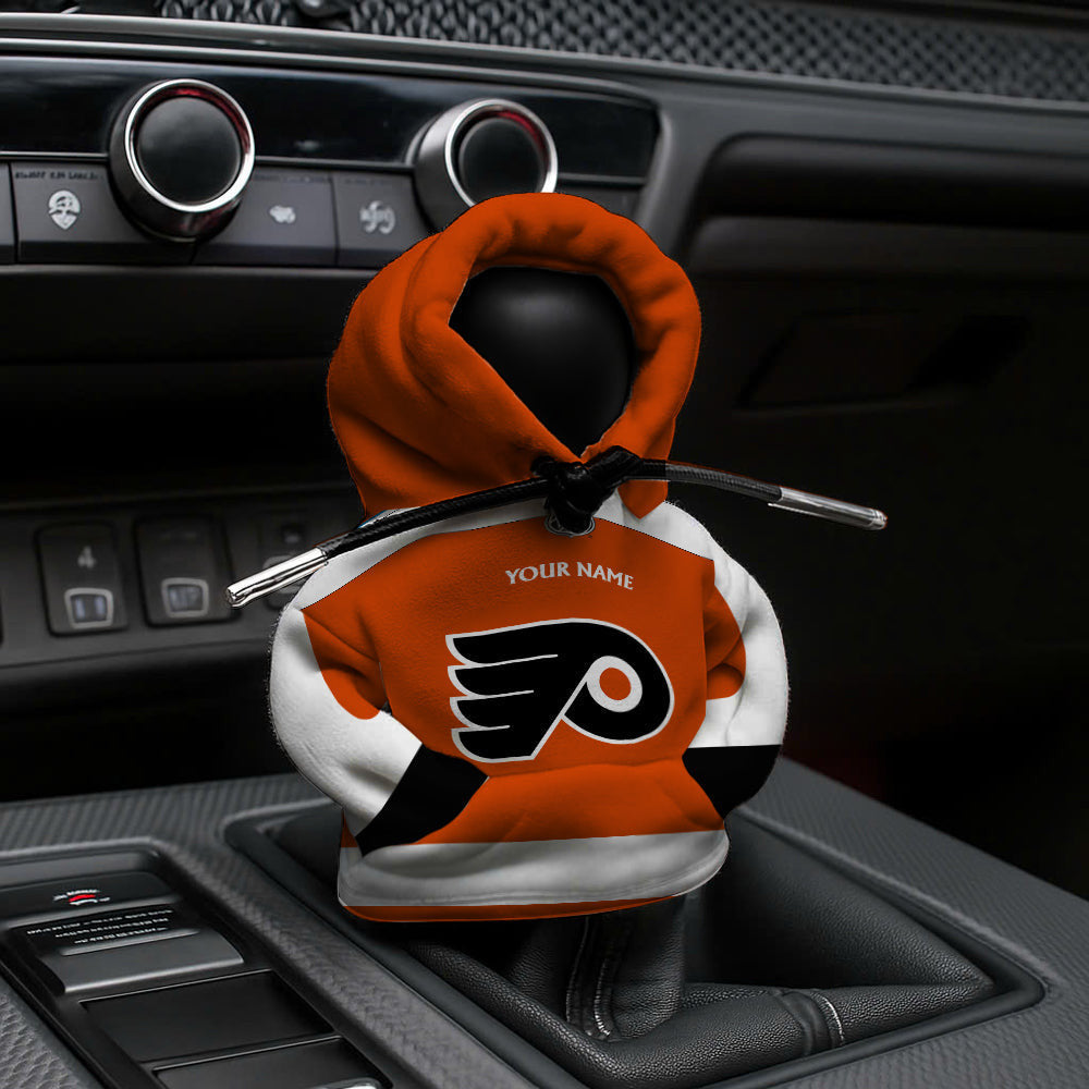 LIMITED EDITION - NEW CUSTOMIZED NHL27 PPF PHILADELPHIA FLYERS AUTOMOTIVE HOODIE SHIFT KNOB COVER