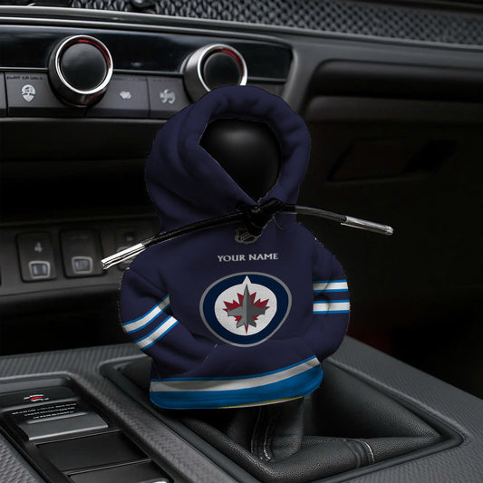 LIMITED EDITION - NEW CUSTOMIZED NHL21 WPJ WINNIPEG JETS AUTOMOTIVE HOODIE SHIFT KNOB COVER
