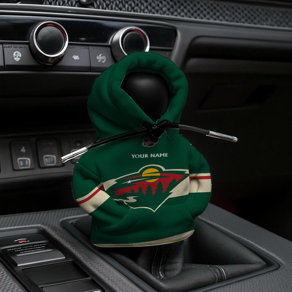 LIMITED EDITION - NEW CUSTOMIZED NHL13 MNW MINNESOTA WILD AUTOMOTIVE HOODIE SHIFT KNOB COVER