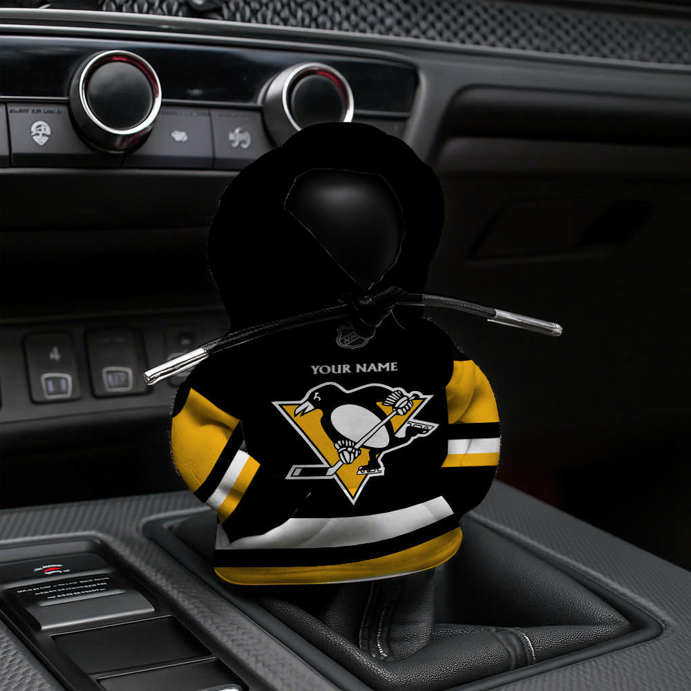 LIMITED EDITION - NEW CUSTOMIZED NHL26 PBP PITTSBURGH PENGUINS AUTOMOTIVE HOODIE SHIFT KNOB COVER
