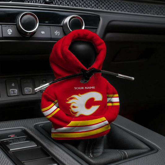LIMITED EDITION - NEW CUSTOMIZED NHL17 CGF CALGARY FLAMES AUTOMOTIVE HOODIE SHIFT KNOB COVER
