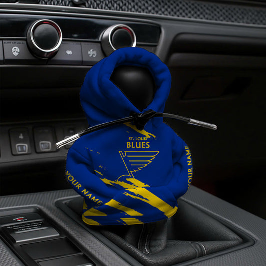 LIMITED EDITION - NEW CUSTOMIZED NHL14 SLB ST. LOUIS BLUES AUTOMOTIVE HOODIE SHIFT KNOB COVER