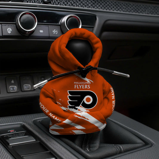 LIMITED EDITION - NEW CUSTOMIZED NHL27 PPF PHILADELPHIA FLYERS AUTOMOTIVE HOODIE SHIFT KNOB COVER