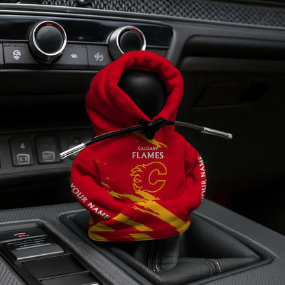 LIMITED EDITION - NEW CUSTOMIZED NHL17 CGF CALGARY FLAMES AUTOMOTIVE HOODIE SHIFT KNOB COVER