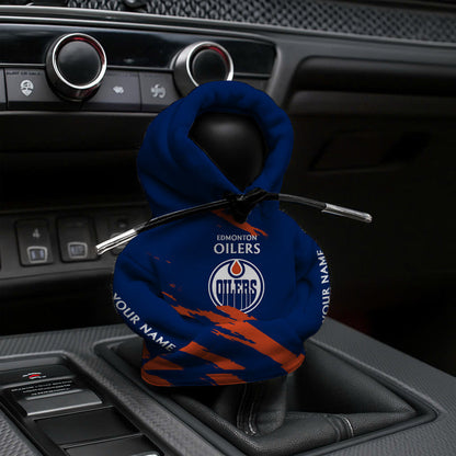 LIMITED EDITION - NEW CUSTOMIZED NHL03 EMO EDMONTON OILERS AUTOMOTIVE HOODIE SHIFT KNOB COVER