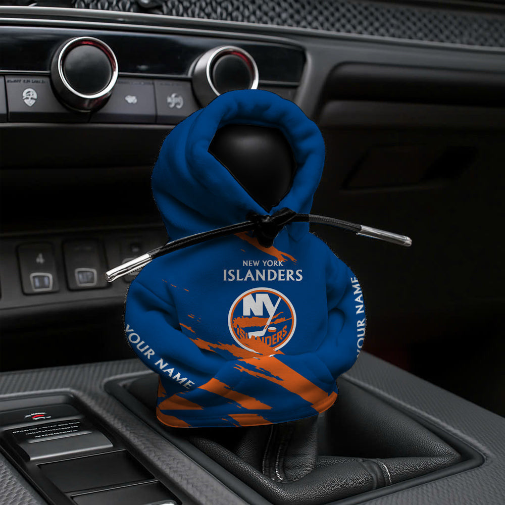 LIMITED EDITION - NEW CUSTOMIZED NHL25 NYI NEW YORK ISLANDERS AUTOMOTIVE HOODIE SHIFT KNOB COVER