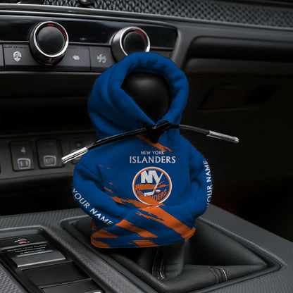 LIMITED EDITION - NEW CUSTOMIZED NHL25 NYI NEW YORK ISLANDERS AUTOMOTIVE HOODIE SHIFT KNOB COVER