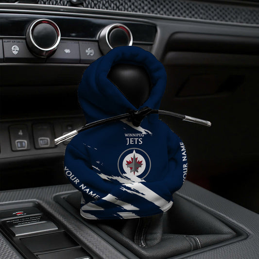 LIMITED EDITION - NEW CUSTOMIZED NHL21 WPJ WINNIPEG JETS AUTOMOTIVE HOODIE SHIFT KNOB COVER