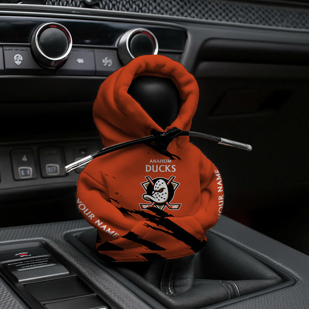 LIMITED EDITION - NEW CUSTOMIZED NHL09 AHD ANAHEIM DUCKS AUTOMOTIVE HOODIE SHIFT KNOB COVER